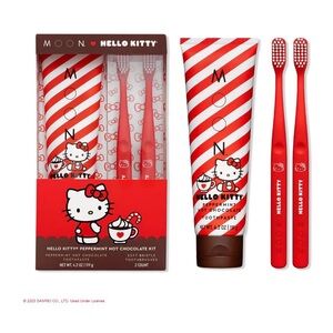 Hello Kitty Peppermint Toothpaste & Toothbrush Gift Set NEW!!❤️🤍